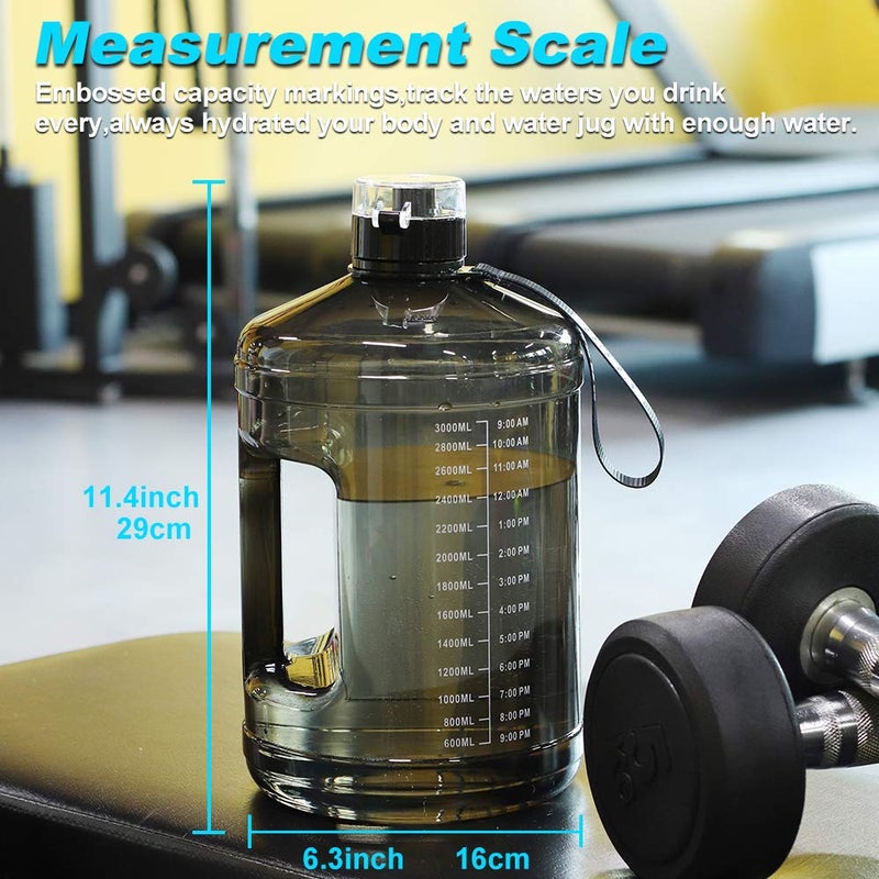 SLUXKE 1 Gallon Water Bottle Portable Water Jug Fitness Sports Daily Water Bottle with Motivational Time Marker,Leak-Proof, Wide Mouth, BPA Free Water Bottles for Sports Gym Fitness Work - Image 3